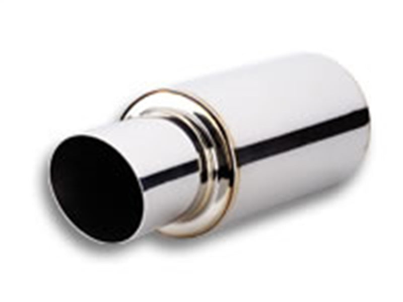 Vibrant 1061 TPV Turbo Round Muffler (17in Long) with 4in Round Tip Angle Cut - 3in inlet I.D.