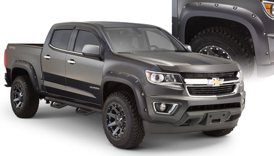 Bushwacker 40970-02 15-18 Chevy ado Fleetside Pocket Style Flares 4pc 74.0in Bed - Black