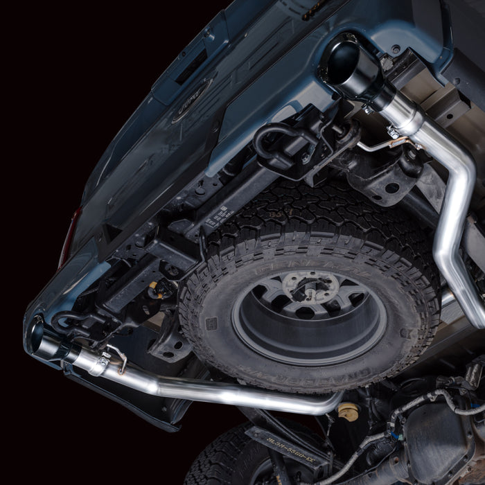 AWE Tuning 3015-33402 2021+ Ford F-150 Tremor (w/ Bumper Cutouts) 0FG Resonated Catback - Diamond Black Tips