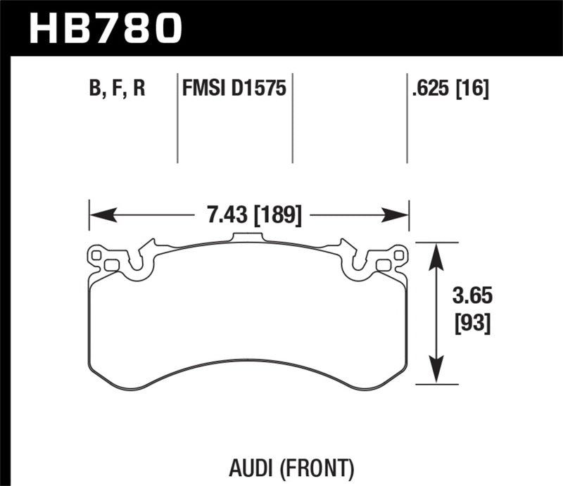 Hawk Performance HB780B.625 Hawk 2016 Audi A8 Front High Performance 5.0 Brake Pads