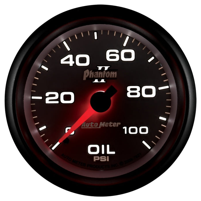 AutoMeter 7821 Autometer Phantom II 2-5/8in 100 PSI Mechanical Oil Pressure Gauge