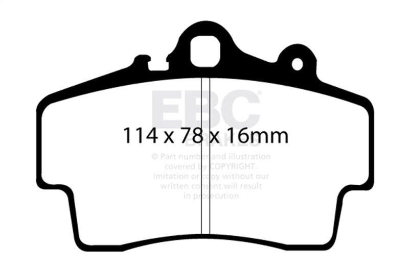EBC DP41207R 97-99 Porsche Boxster (Cast Iron Rotors only) 2.5 Yellowstuff Front Brake Pads