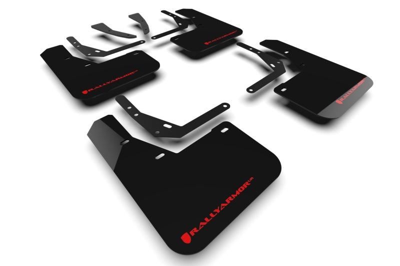 Rally Armor MF113-UR-BLK-RD 24-25 Hyundai Kona/Kona EV Black UR Mud Flap w/Red Logo