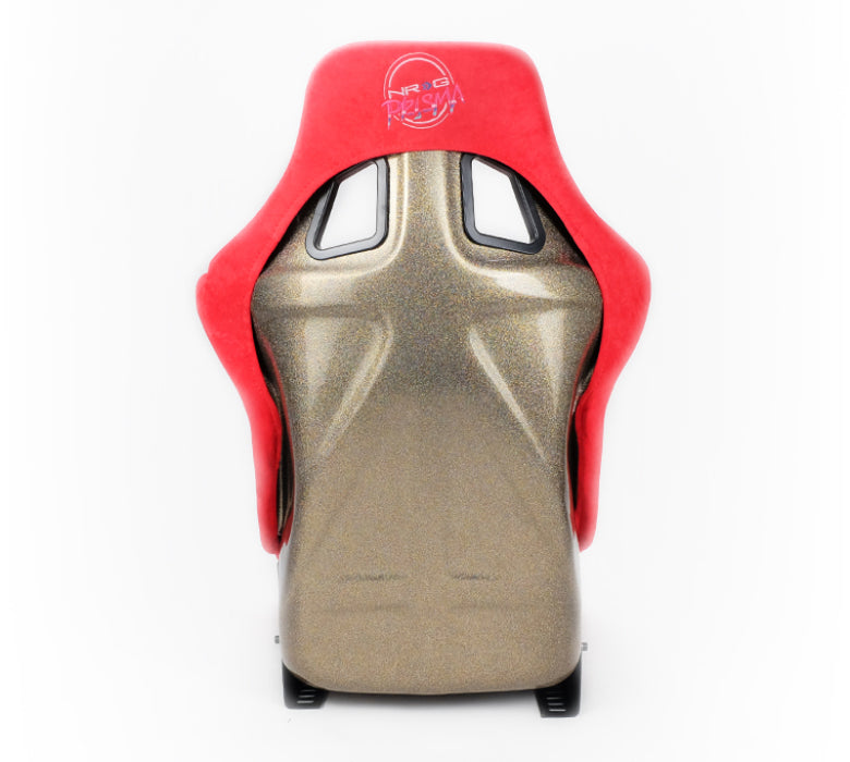 NRG FRP-302RD-ULTRA FRP Bucket Seat ULTRA Edition - Large (Red Alcantara/Gold Glitter Back)
