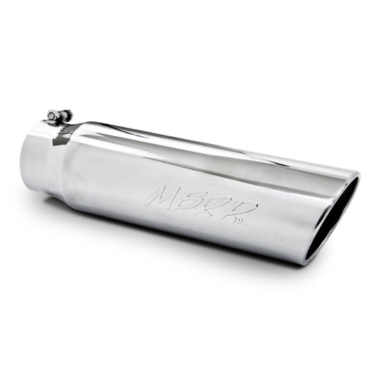MBRP T5124 Universal 5in OD Angled Rolled End 4in Inlet 18in Lgth T304 Exhaust Tip