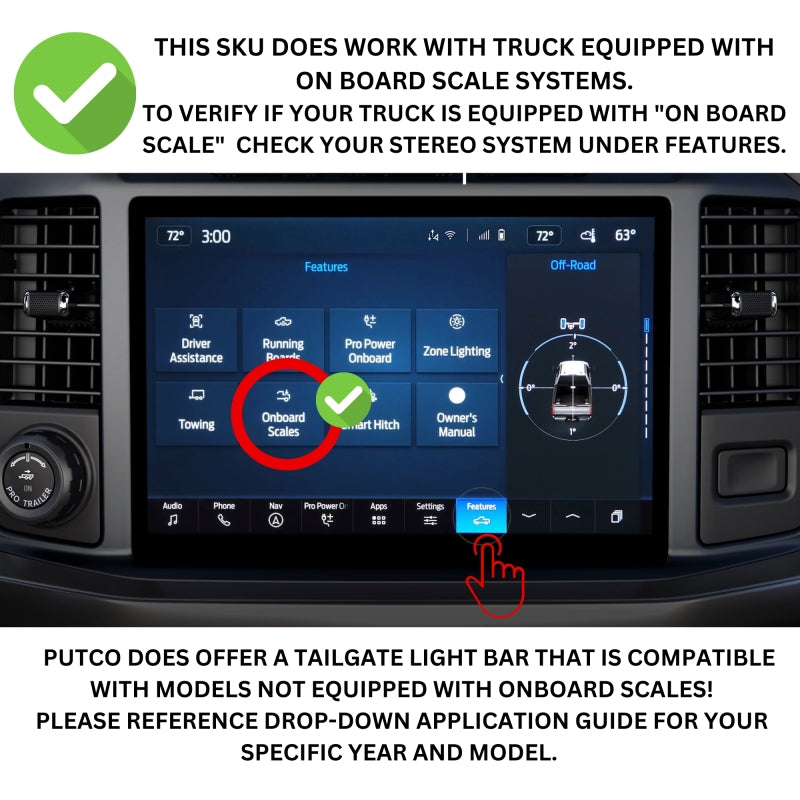 Putco 9202960-17 21-23 Ford F150 (Only w/OE LED Taillights & OBS) 60in Blade Tailgate Light Bar Red/Amber/White