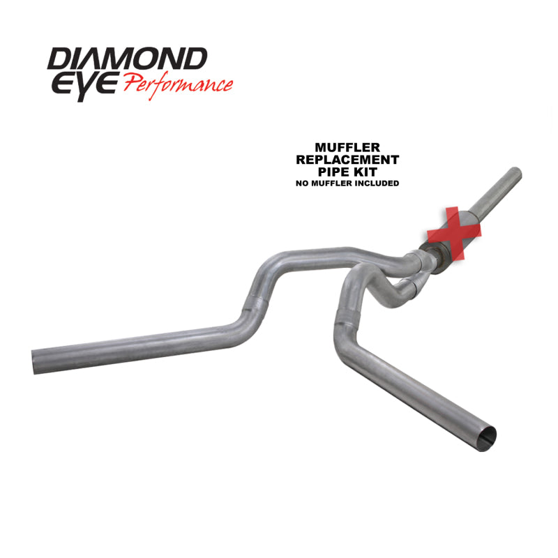 Diamond Eye Performance K4236A-RP Diamond Eye KIT 4in Catback MFLR RPLCMENT PIPE DUAL AL: 2004.5-2007.5 DODGE CUMMINS 600