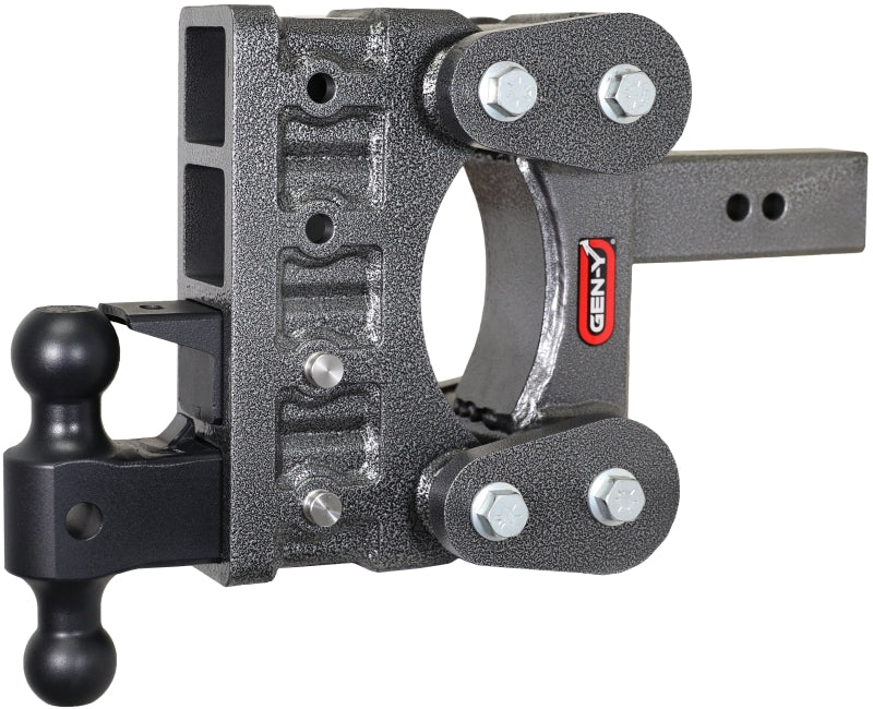 GEN-Y Hitch GH-1324 Gen-Y The Boss Torsion-Flex 2.5in Shank 6in Drop 21K Hitch w/GH-061 Dual-Ball/GH-062 Pintle Lock