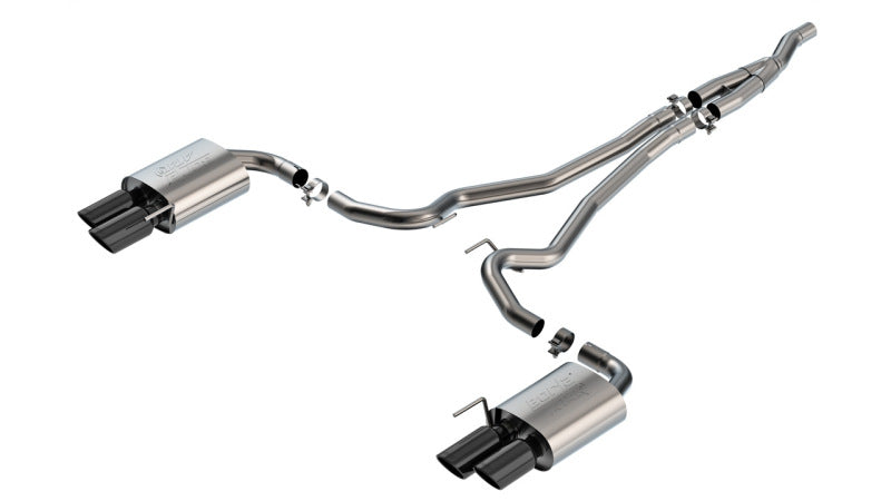 Borla 140982BC 2024 Ford Mustang Ecoboost 2.3L ATAK Catback Exhaust Black Chrome w/ Quad Tip - Non-Active