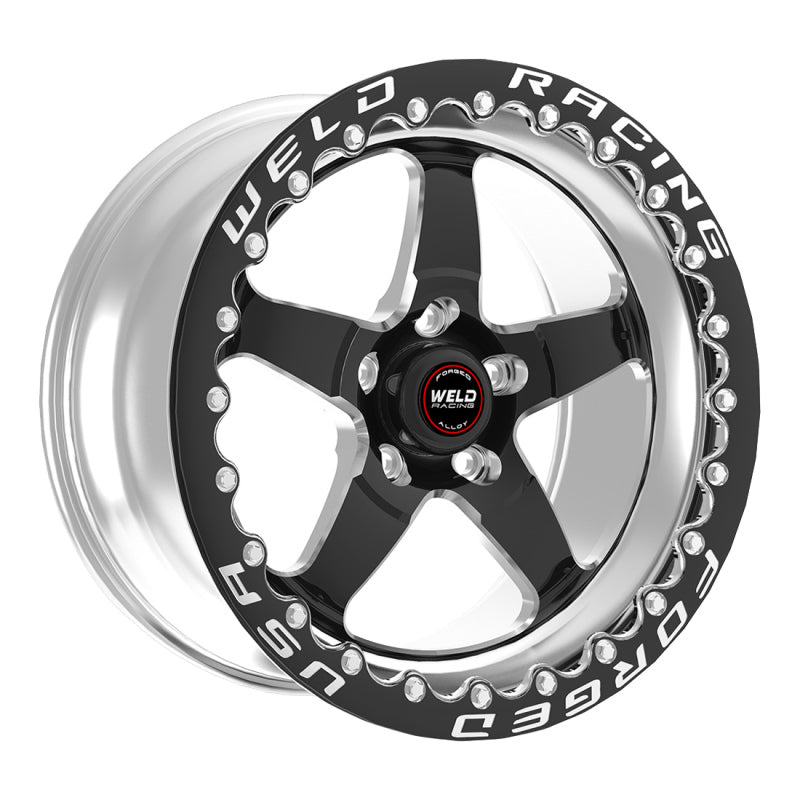 Weld 71MB510A65F S71 15x10.33 / 5x4.5 BP / 6.5in. BS Black Wheel (Medium Pad) - Black Single Beadlock MT