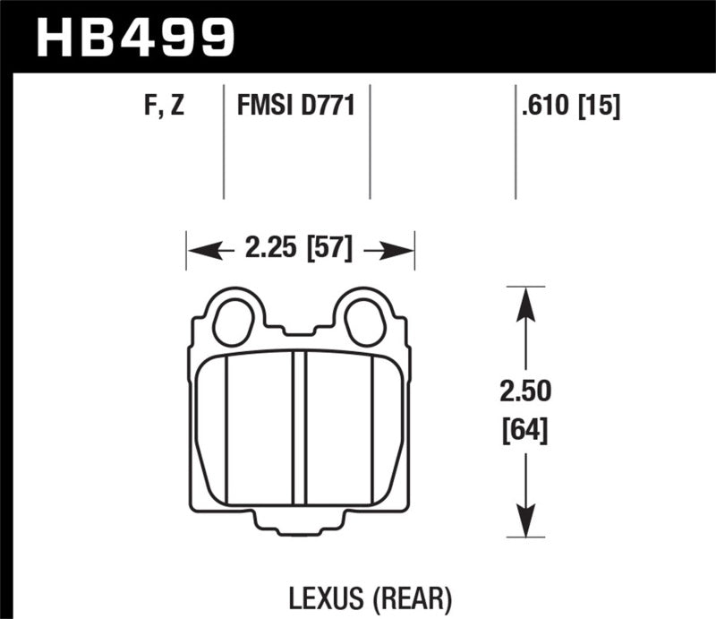 Hawk Performance HB499F.610 Hawk 00-05 Lexus IS300 HPS Street Rear Brake Pads