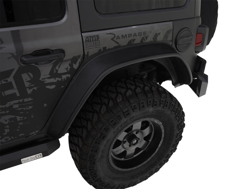 Bushwacker 10923-07 2018+ Jeep Wrangler (JL) Unlimited Flat Style Flares 4pc - Black