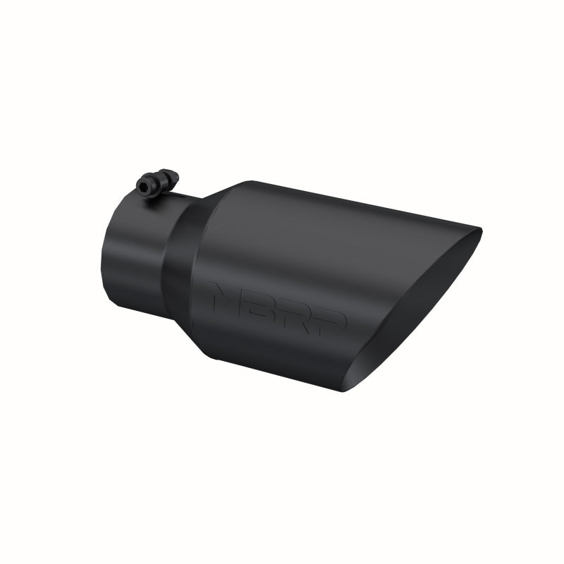 MBRP T5072BLK Universal Tip 6 O.D. Dual Wall Angled 4 inlet 12 length - Black Finish
