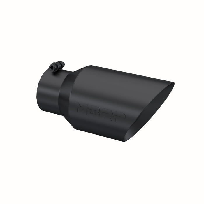 MBRP T5072BLK Universal Tip 6 O.D. Dual Wall Angled 4 inlet 12 length - Black Finish
