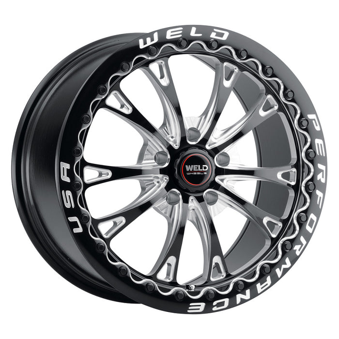 Weld S90882022P52 S908 18X12 Belmont Drag Beadlock 5X120 ET52 BS8.50 Gloss Black MIL Dia 78.1