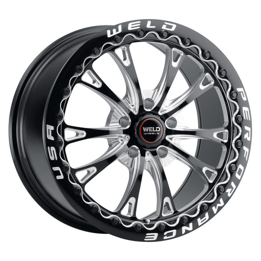 Weld S90880067P30 S908 18X10 Belmont Drag Beadlock 5X114.3 ET30 BS6.70 Gloss Black MIL Dia 78.1