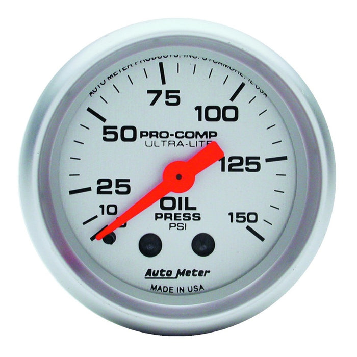 AutoMeter 4323 Autometer Ultra-Lite 52mm 0-150 PSI Mechanical Oil Pressure Gauge