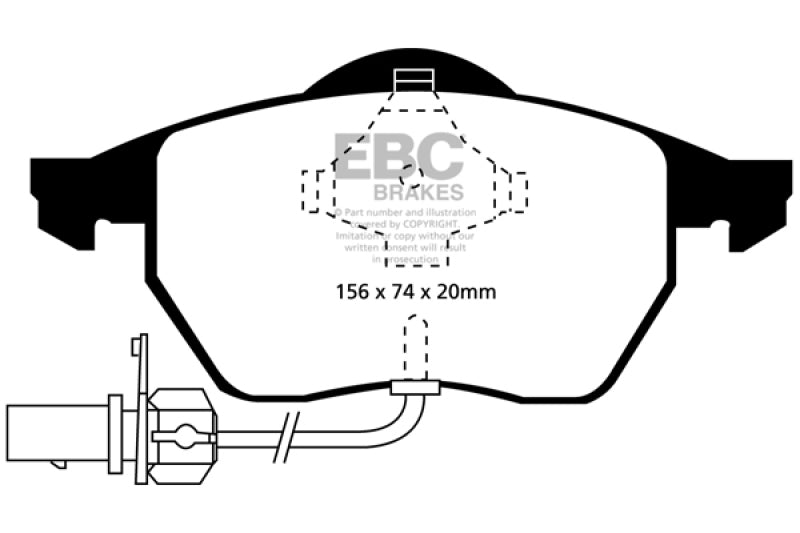 EBC DP31114C 99-01 Audi A4 1.8 Turbo (B5) Redstuff Front Brake Pads