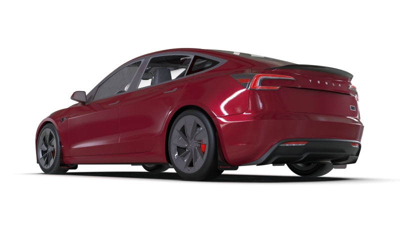 Rally Armor MF122-UR-BLK-DGRY 24-25 Tesla Model 3 Highland Black UR Mud Flap Dark Grey Logo