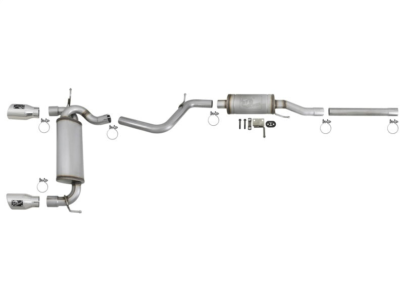aFe 49-48062-P Rebel Series 2.5in 409 SS Cat-Back Exhaust w/ Polished Tips 07+ Jeep Wrangler (JK) V6 3.6L/3.8L