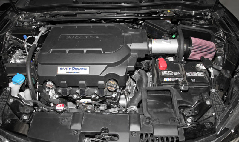 K&N Engineering 69-1212TS K&N 13-14 Honda Accord 3.5L V6 69 Series Typhoon Air Intake System - Silver Cold Air Intake Kit