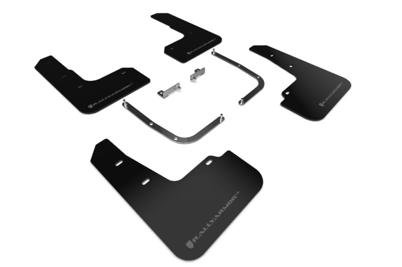 Rally Armor MF58-UR-BLK/DGRY 19-21 Hyundai Veloster Turbo/2.0/R-Spec Black UR Mud Flap w/Dark Grey Logo