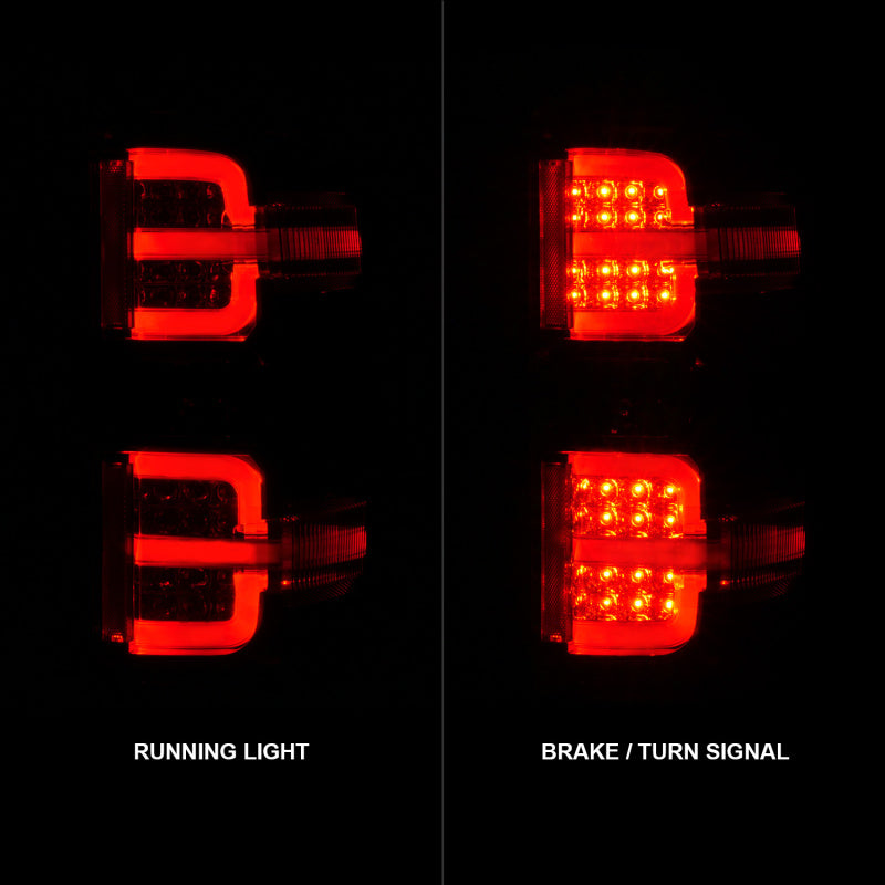 ANZO 311423 15-19 Chevy Silverado 2500HD/3500HD (Factory Halogen Only) LED Tail Lights Black w/Clear Lens