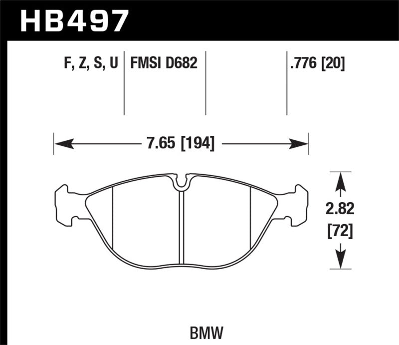 Hawk Performance HB497Z.776 Hawk 04-06 Audi TT Quattro / 04-05 VW Golf R32 Perf Ceramic Street Front Brake Pads