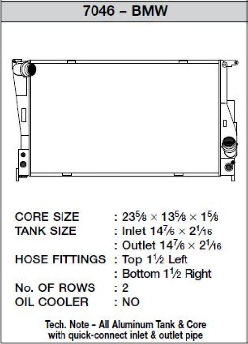Csf Cooling CSF7046 Radiator 08-11 BMW 1 Series