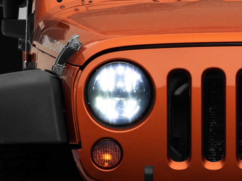 Raxiom J108039 97-18 Jeep Wrangler TJ/JK Axial Series LED Headlights- Black Housing (Clear Lens)