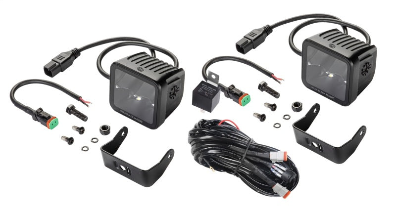Hella 358176821 Universal Black Magic 3.2in L.E.D. Cube Kit - Spot Beam