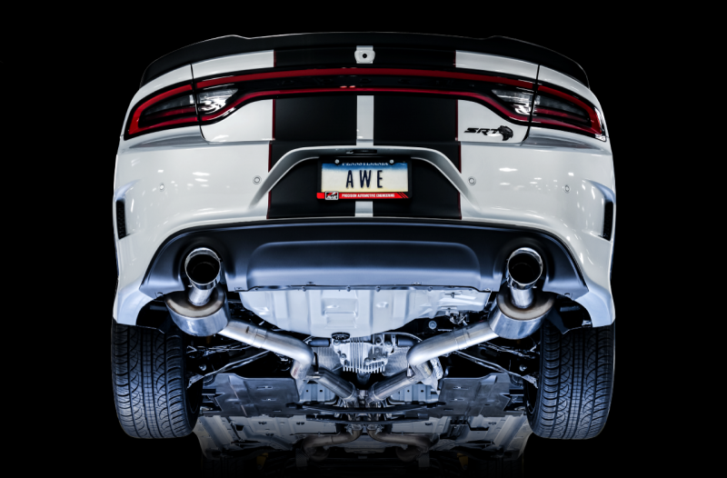 AWE Tuning 3020-32056 2015+ Dodge Charger 6.4L/6.2L SC Non-Resonated Touring Edition Exhaust - Silver Tips