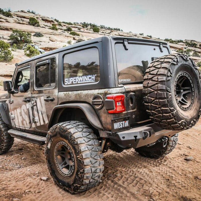 Westin 59-82045 18-19 Jeep Wrangler JL WJ2 Rear Bumper w/ Sensors (Excl. Wrangler JK) - Textured Black