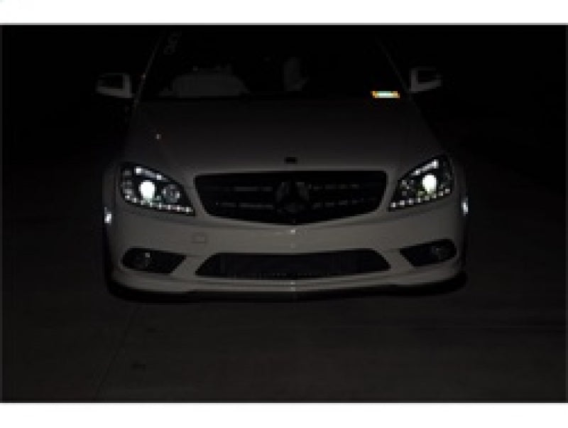 SPYDER 5042262 Spyder Mercedes Benz C-CLASS 08-11 Projector Headlights Halogen - DRL Blk PRO-YD-MBW20408-DRL-BK