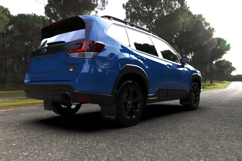 Rally Armor MF82-UR-BLK/WH 22-24 Subaru Forester & Wilderness Black UR Mud Flap w/White Logo