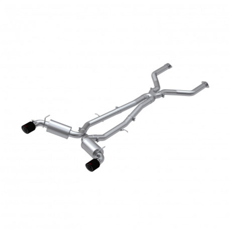 MBRP S44043CF 17-19 Infiniti Q60 3.0L RWD/AWD Cat Back Dual Rear w/ Carbon Fiber Tips