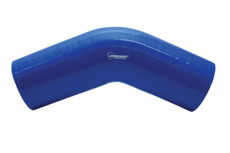 Vibrant 2917 4 Ply Reinforced Silicone Elbow Connector - 5in ID x 4in Leg 45 Deg Elbow (BLACK)