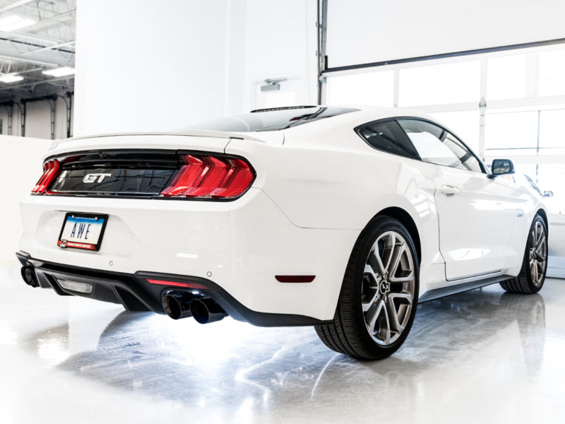AWE Tuning 3015-43106 2018+ Ford Mustang GT (S550) Cat-back Exhaust - Touring Edition (Quad Diamond Black Tips)