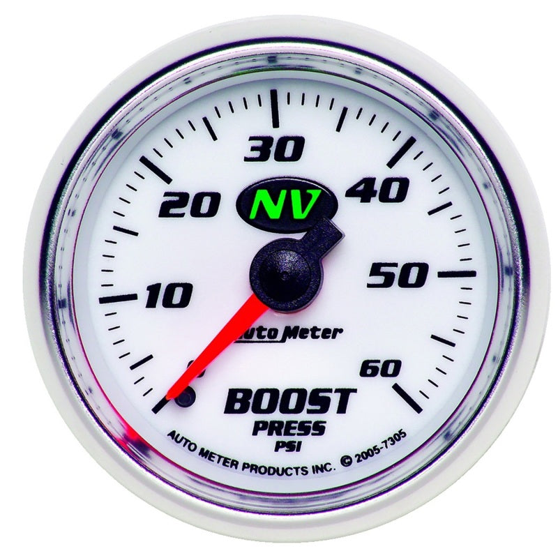 AutoMeter 7305 Autometer NV 52mm 0-60 PSI Boost Mechanical Gauge