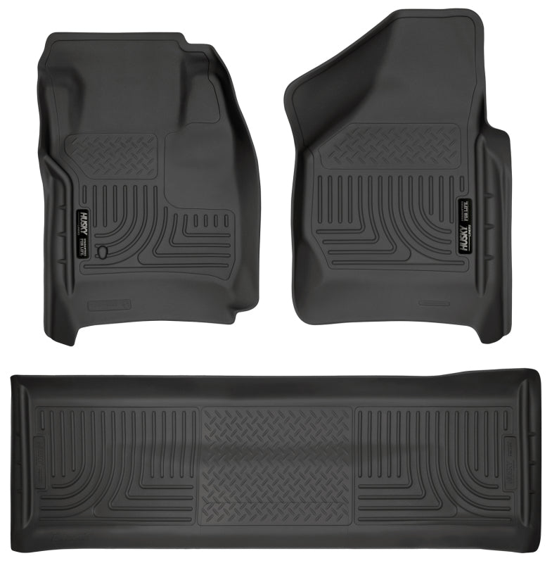 Husky Liners 98381 08-10 Ford SD Crew Cab WeatherBeater Combo Black Floor Liners (w/o Manual Trans Case)