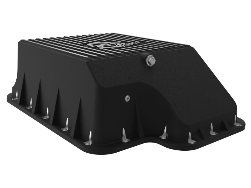 aFe 46-70122-1 Transmission Pan (Black); Ford Diesel Trucks 03-10 V8-6.0/6.4L (td)