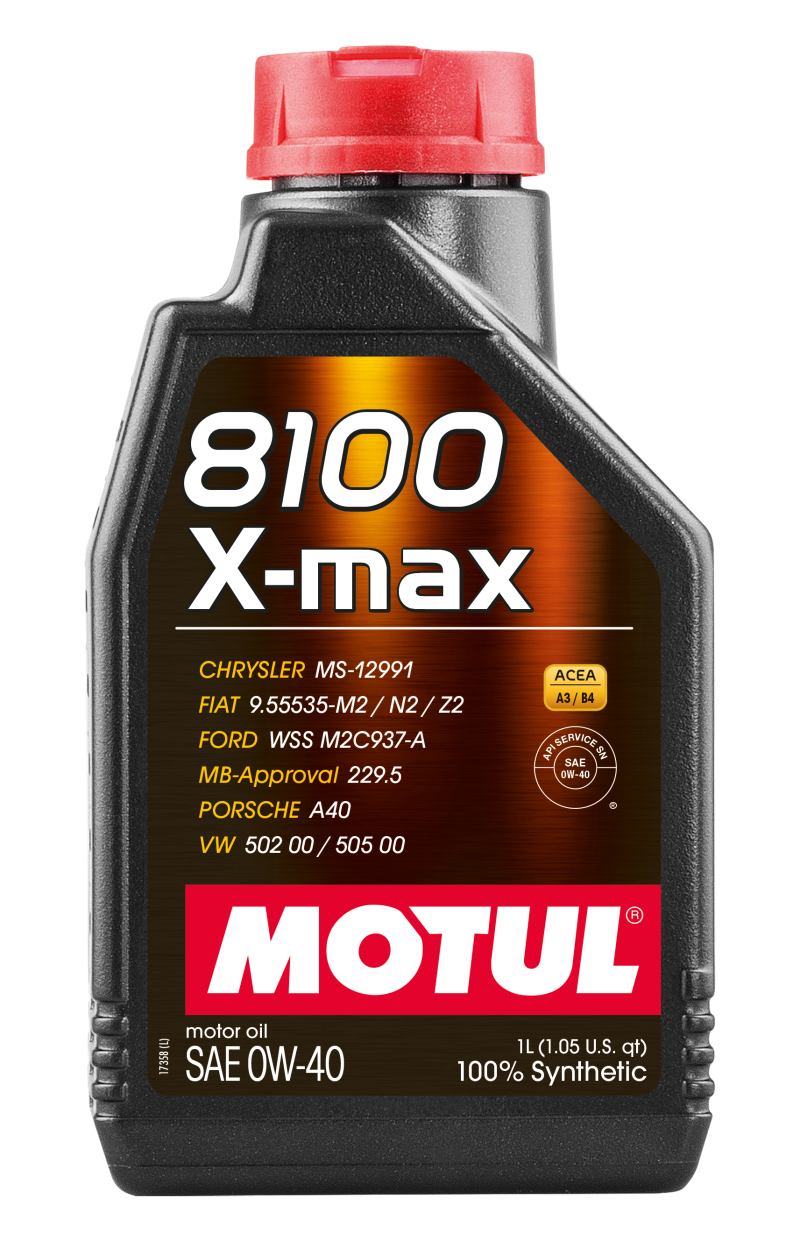 Motul 104531 1L Synthetic Engine Oil 8100 0W40 X-MAX - Porsche A40