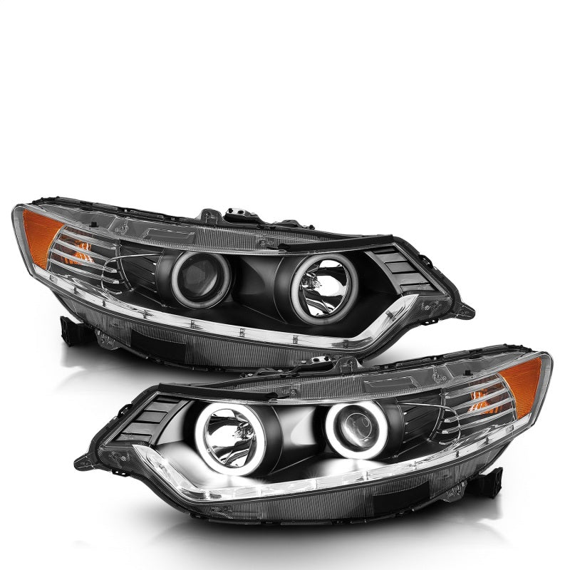 ANZO 121393 2009-2012 Acura TSX Projector Headlights w/ Halo Black (CCFL) (HID Compatible)