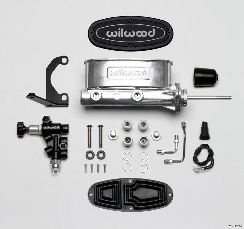 Wilwood WIL261-13626-P Alum Tandem M/C Kit w/ Brkt & Prop Valve 15/16