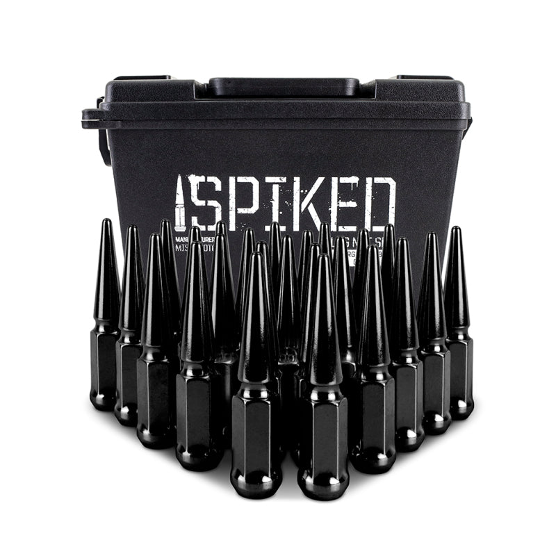 Mishimoto MMLG-SP1215-24BK Steel Spiked Lug Nuts M12 x 1.5 24pc Set Black