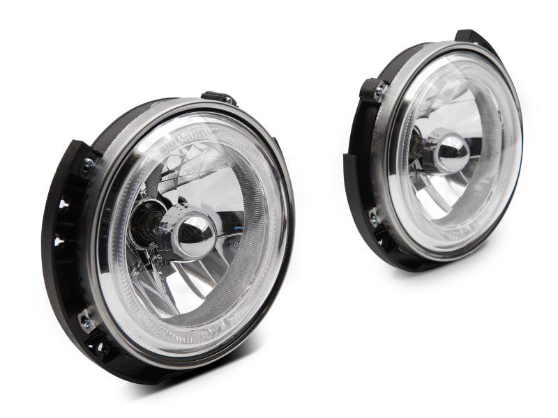 Raxiom J121871 07-18 Jeep Wrangler JK LED Halo Headlights- Chrome Housing (Clear Lens)