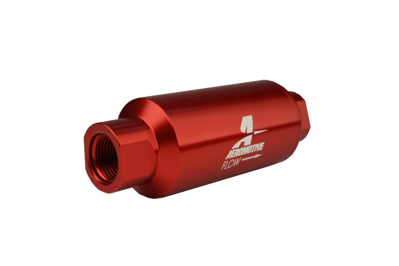 Aeromotive 12335 In-Line Filter - AN-10 size - 40 Micron SS Element - Red Anodize Finish
