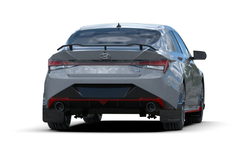 Rally Armor MF79-UR-BLK-PBL 22-23 Hyundai Elantra N & N Line Black UR Mud Flap w/Light Blue Logo