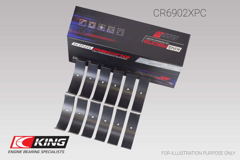 King Engine Bearings CR6902XPCSTDX Nissan VQ35HR/VQ37VHR/VR30DTT pMaxKote Rod Bearing Set - Size STDX