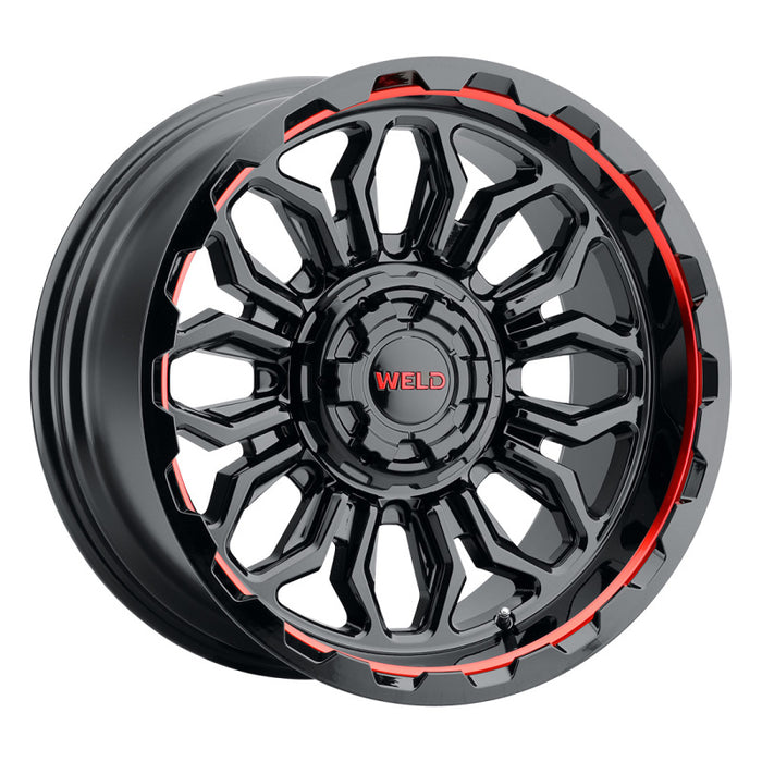 Weld W14000098475 Off-Road W140 20X10 Flare 6X135 6X139.7 ET-18 BS4.75 Gloss Black MIL Red 106.1